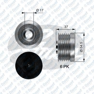 GATES OAP7034 Alternator Kasnagi (Bilyali) Berlingo Ii Jumper Ii Xsara Ducato Ii Boxer Ii Partner Ii C5 P307